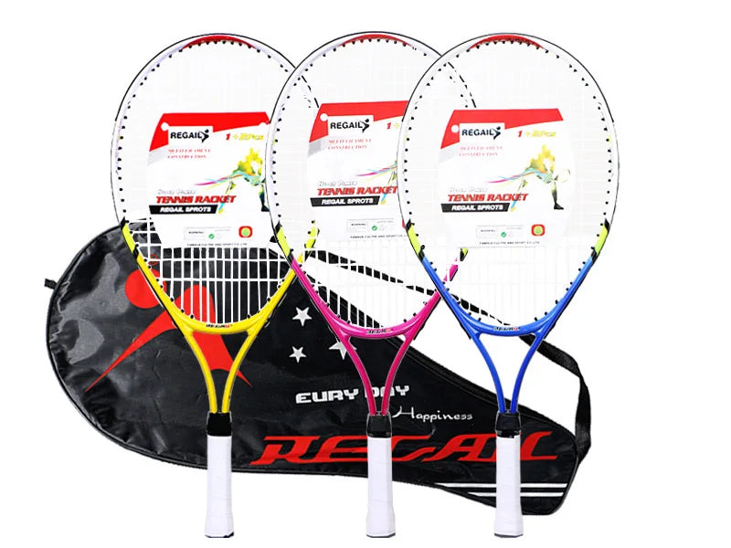 1pcs 23 Inch Special Tennis Racket for Teenagers Aluminum Alloy Tennis Racket Strong Nylon Wire Suitable for Children's Training