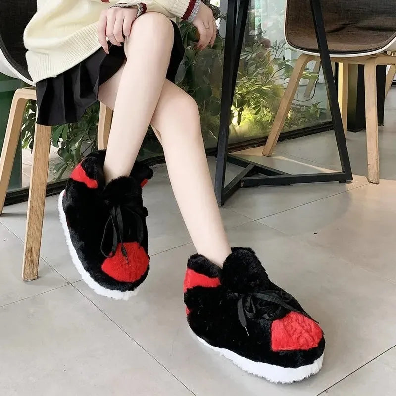 Unisex Winter Warm Home Slippers Women/Men One Size Sneakers Lady Indoor Cotton Shoes Woman House Floor Slippers Drop shopping